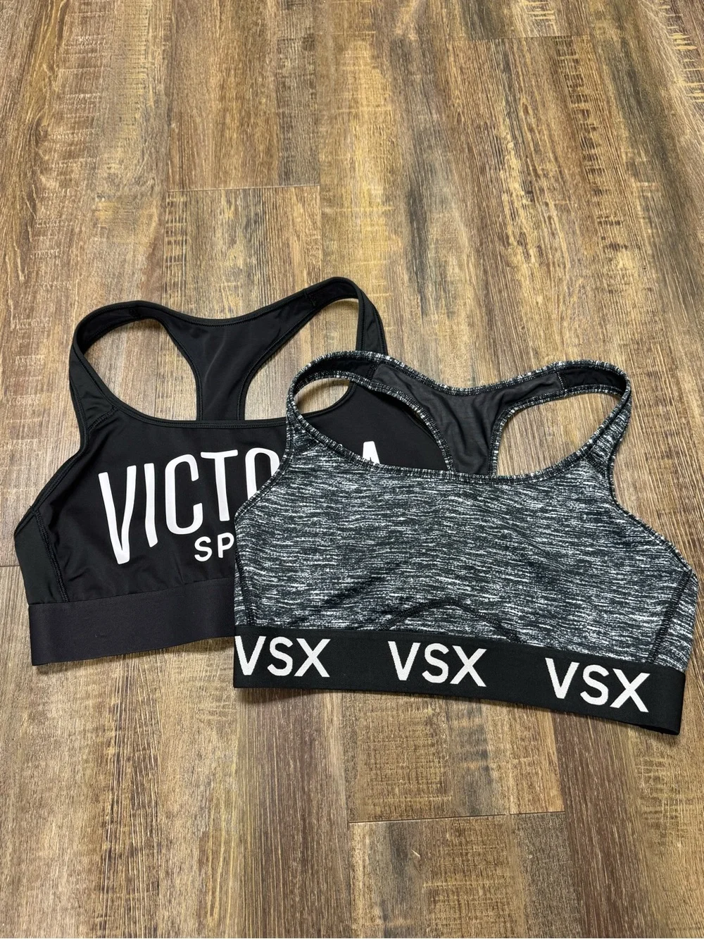 Victoria’s Secret Black And Gray Racerback Sports Bra‎ Bundle of 2